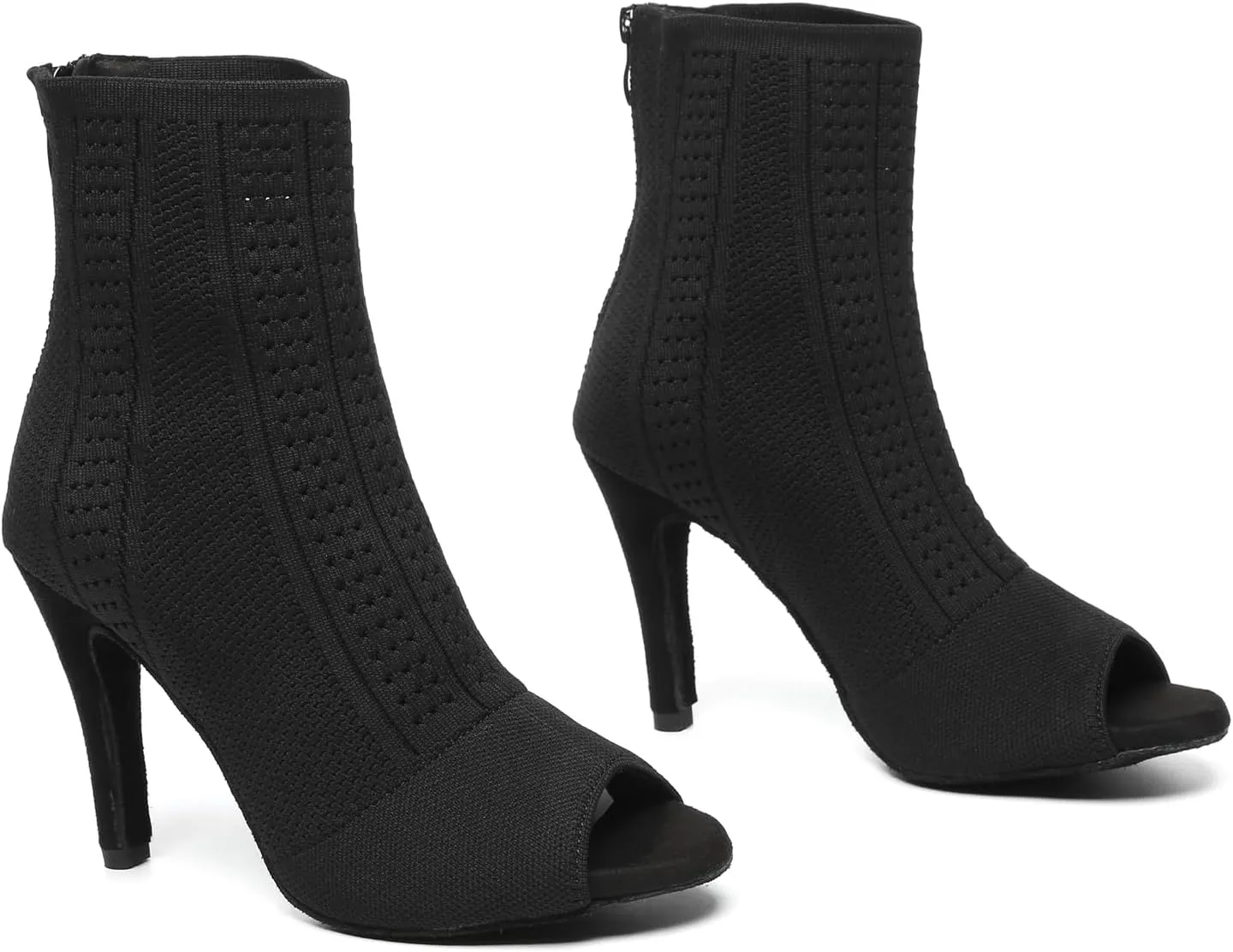 Womens Girls Party Dance Shoes Peep Toe Ballroom Dancing Ankle Booties