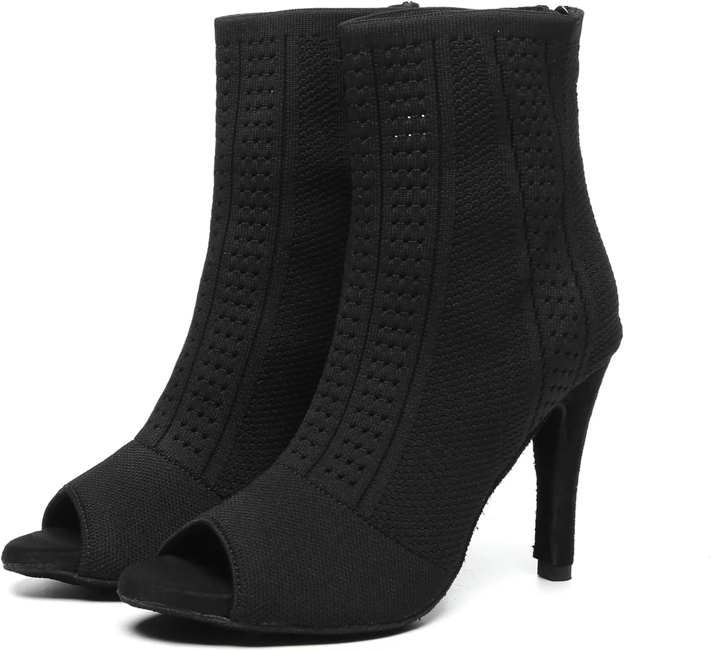 Womens Girls Party Dance Shoes Peep Toe Ballroom Dancing Ankle Booties