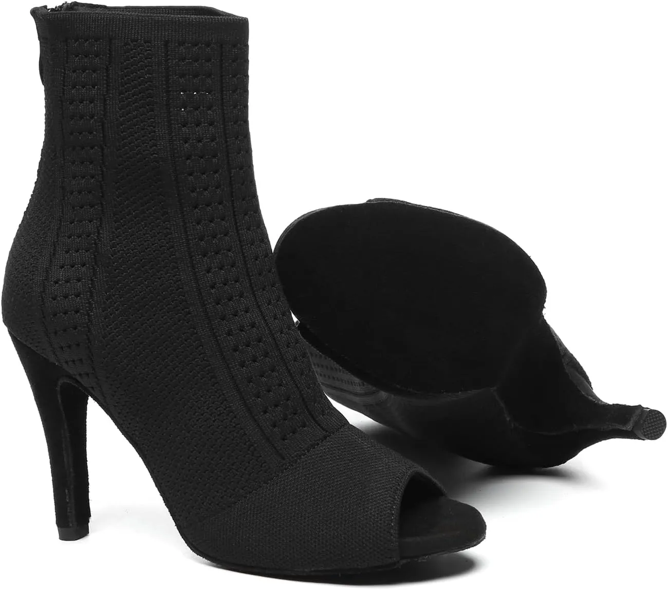 Womens Girls Party Dance Shoes Peep Toe Ballroom Dancing Ankle Booties